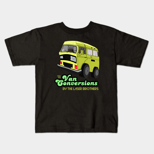 Laser Brothers Van Conversions Kids T-Shirt by bloodsuckajones